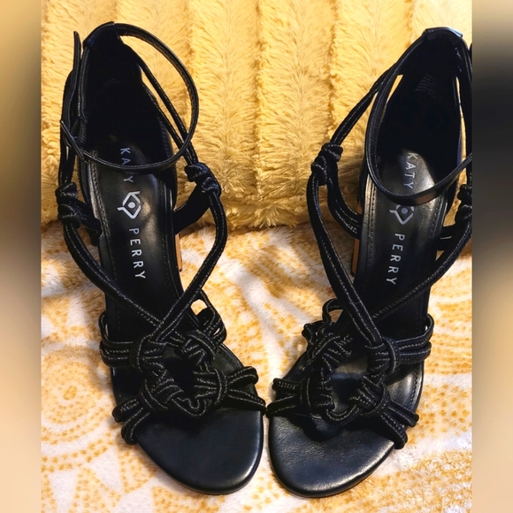 Brand New Katy Perry The Black Roped Heels - Picture 1 of 7